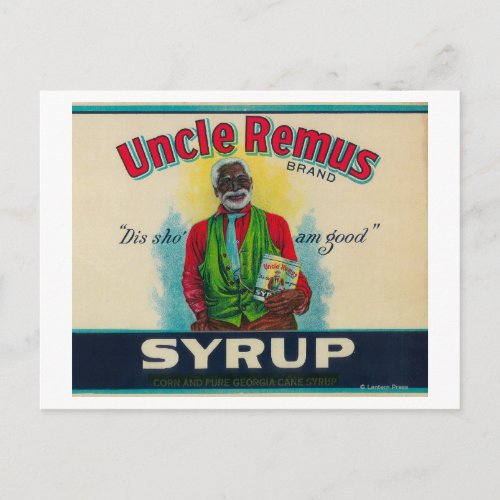 Uncle Remus Syrup LabelCairo GA Postcard