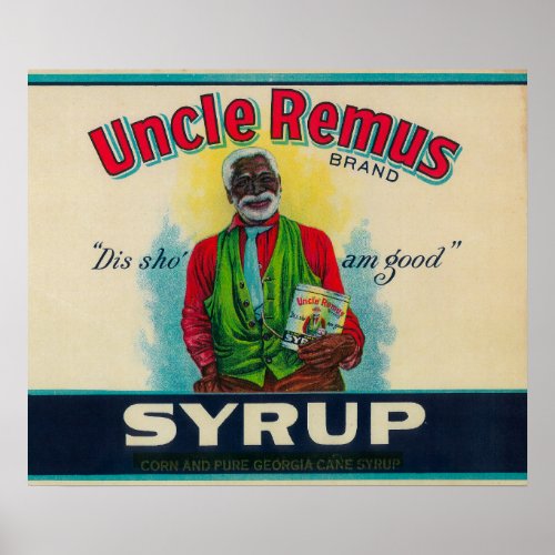 Uncle Remus Syrup LabelCairo GA Poster