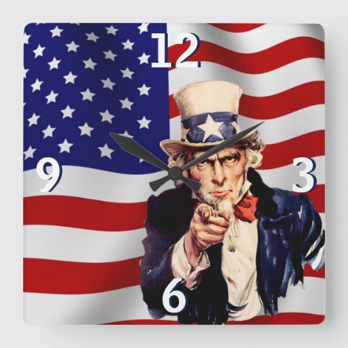 Uncle Sam 1 Square Wall Clock