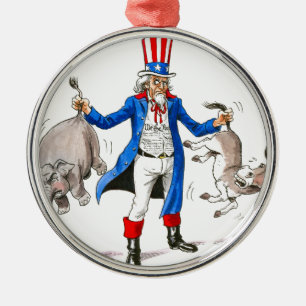 Uncle Sam 3 Metal Ornament