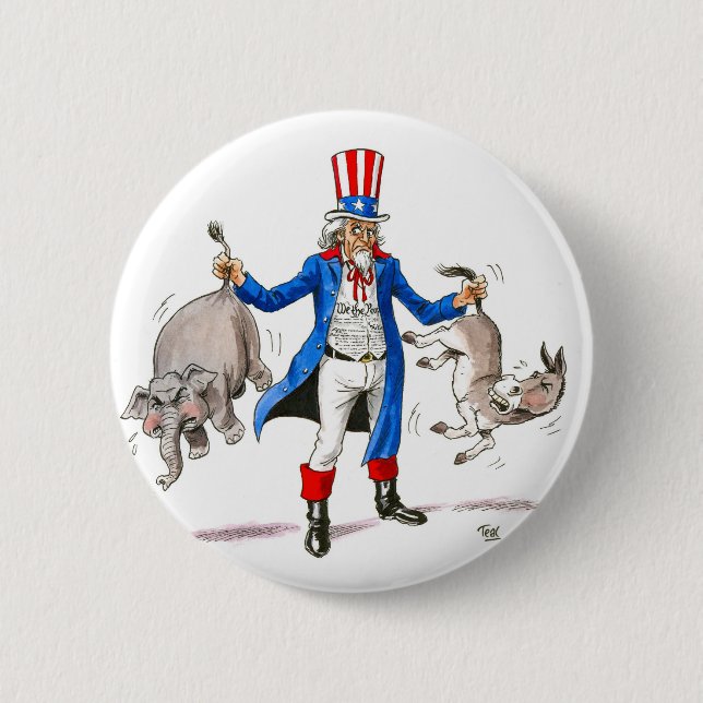 Uncle Sam 3 Pinback Button (Front)