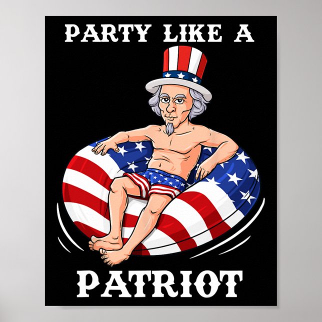 Uncle Sam 4th Of July USA Patriot Fun  Poster (Front)