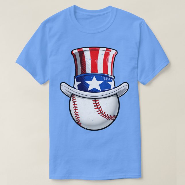 Uncle Sam American Flag Hat 4th of July Baseball M T-Shirt (Design Front)