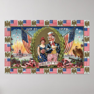 Uncle Sam and Lady Liberty Poster