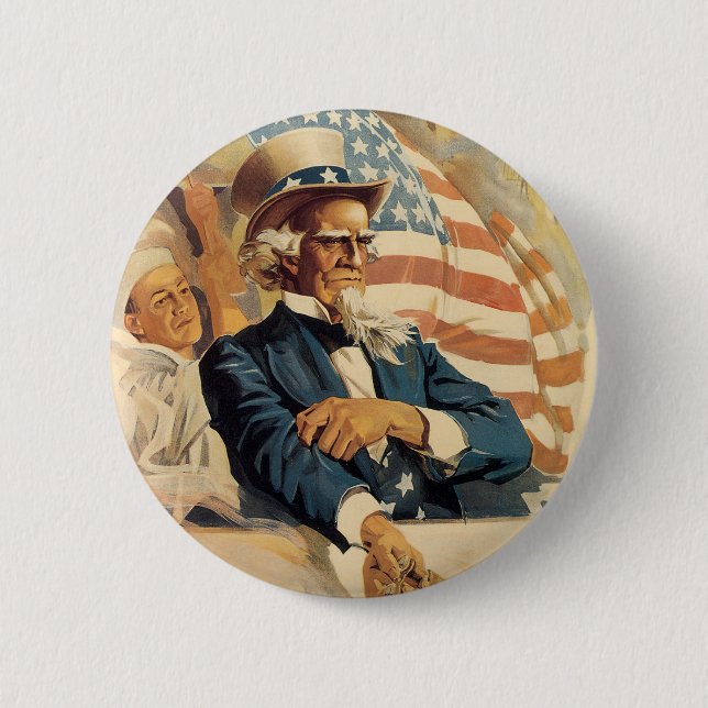 Uncle Sam and the Navy Button (Front)