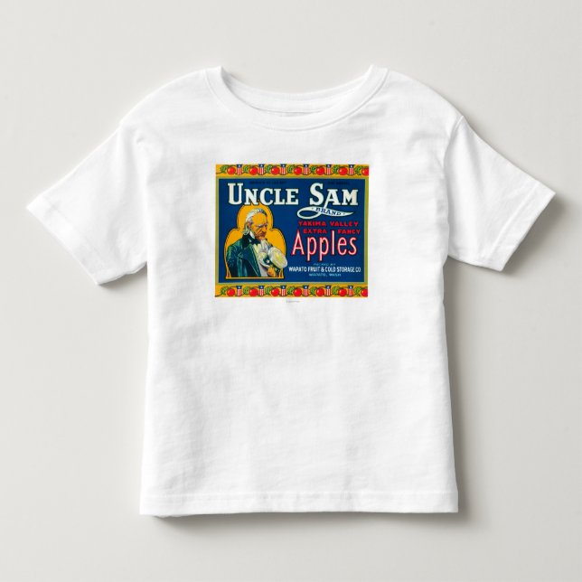 Uncle Sam Apple Label (blue) - Wapato, WA Toddler T-shirt (Front)