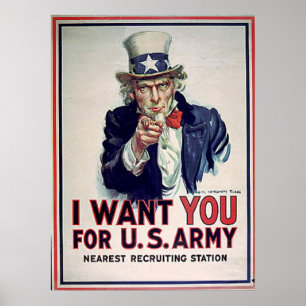Uncle Sam Army 1915 Print