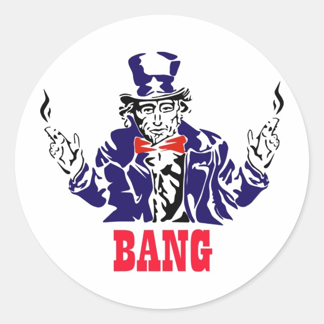 Uncle Sam Bangs Classic Round Sticker (Front)