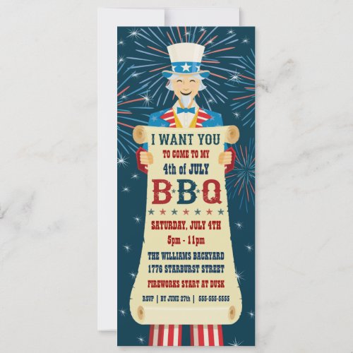 Uncle Sam BBQ Invitation