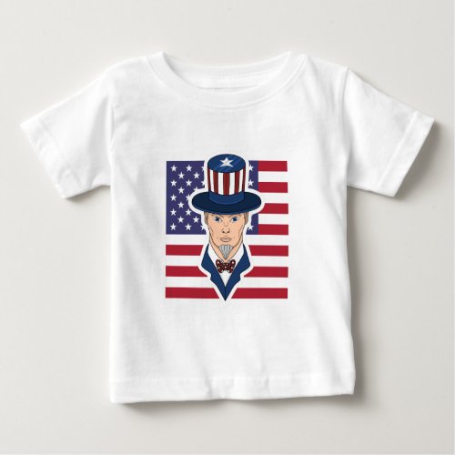 Uncle Sam cartoon Baby T_Shirt