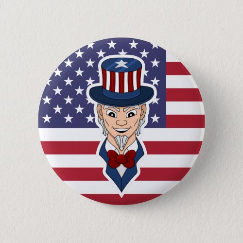 Uncle Sam cartoon Button