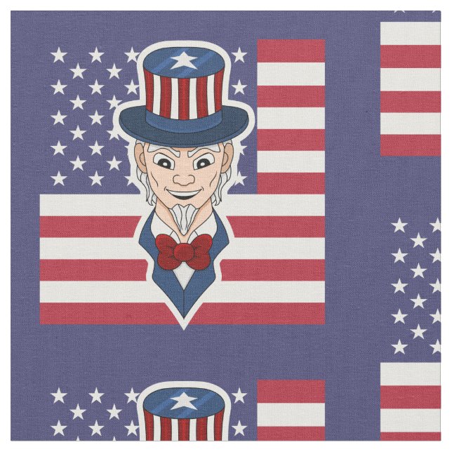 Uncle Sam cartoon Fabric (Close Up)
