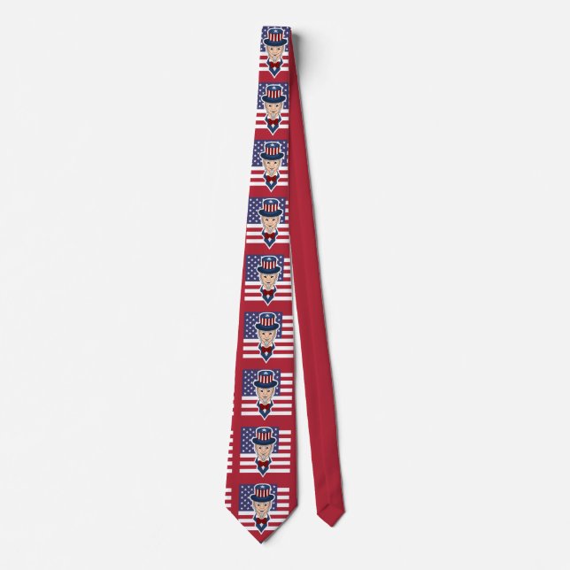 Uncle Sam cartoon Neck Tie (Front)