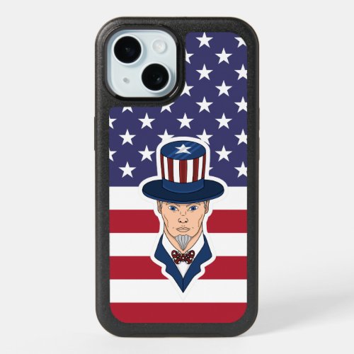 Uncle Sam cartoon iPhone 15 Case