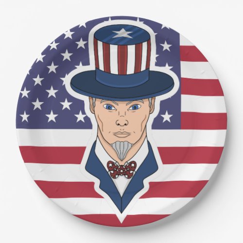 Uncle Sam cartoon Paper Plates