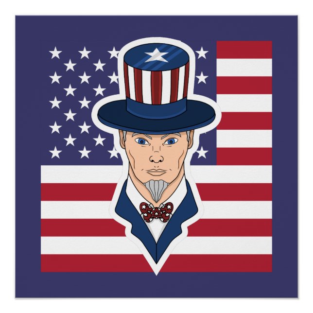 Uncle Sam cartoon Poster (Front)
