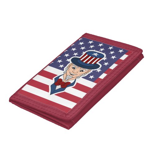 Uncle Sam cartoon Trifold Wallet