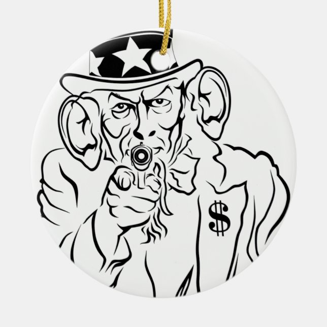 Uncle Sam Ceramic Ornament (Front)