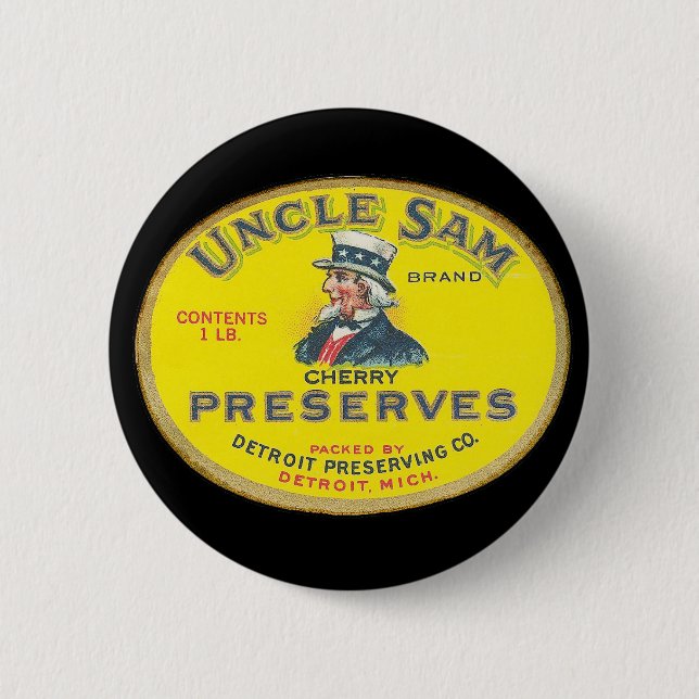 Uncle Sam Cherry Preserves Button (Front)