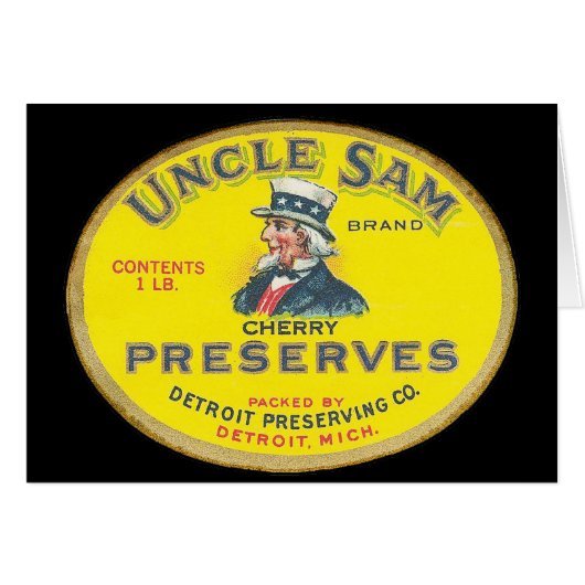 Uncle Sam Cherry Preserves Cards (Front Horizontal)