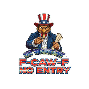 Uncle Sam Chicken No Warrant F-Caw-F No Entry Doormat