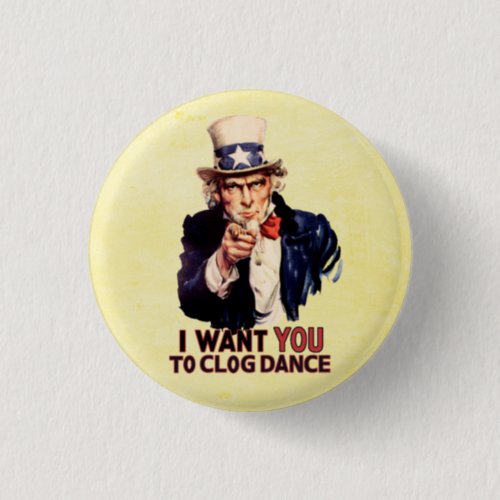 Uncle Sam Clogging Dance Pinback Button