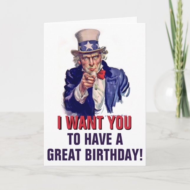 Uncle Sam Custom Birthday Greeting Card (Front)