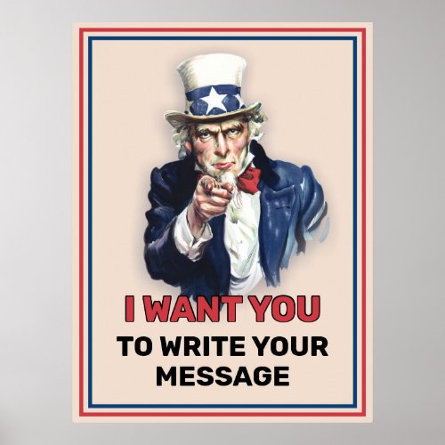 Uncle Sam Custom Text Recruiting Poster