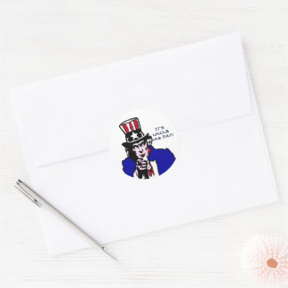 Uncle Sam Day Classic Round Sticker