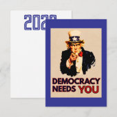 Uncle Sam 'Democracy Needs You'  (Front/Back)