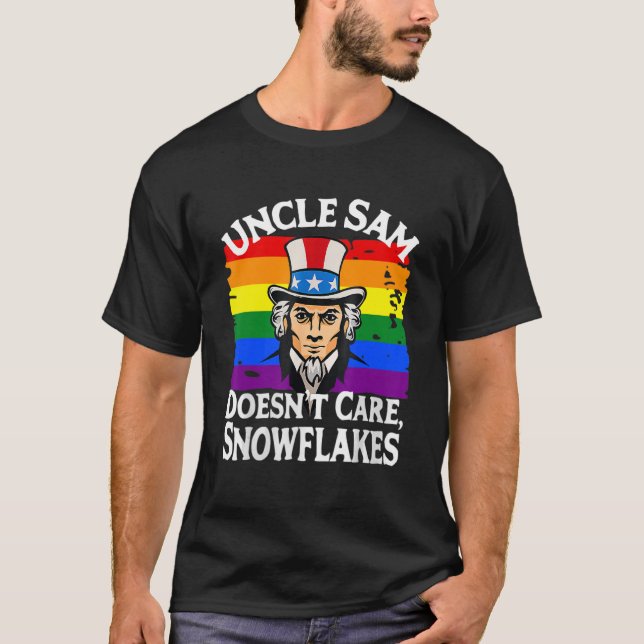 UNCLE SAM DOESN'T CARE SNOWFLAKES Funny American_3 T-Shirt (Front)