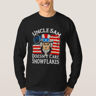 UNCLE SAM DOESN'T CARE SNOWFLAKES Funny American T-Shirt
