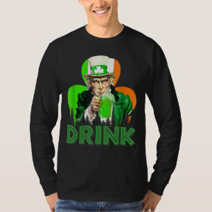 Uncle Sam Drink All Day Irish Beer St Patrick's Da T-Shirt