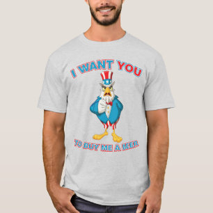 Uncle Sam Eagle Buy Me A Beer Funny Patriotic T-Shirt
