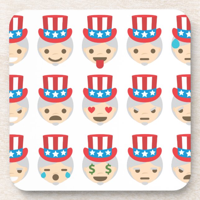 uncle sam emoji beverage coaster (Front)