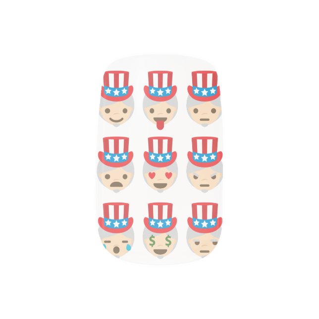 uncle sam emoji nail wraps stickers decals (Right Thumb)