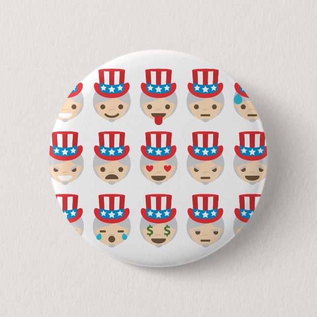 uncle sam emoji pinback button (Front)