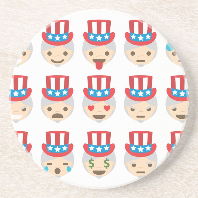 uncle sam emoji sandstone coaster (Front)