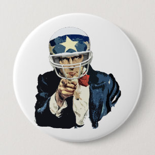 uncle sam football pinback button