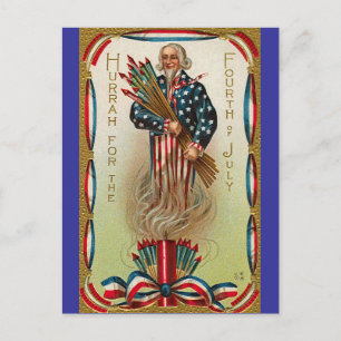 Uncle Sam Forth of July Postcard