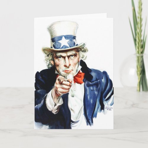 Uncle Sam _ from vintage Flagg poster Card