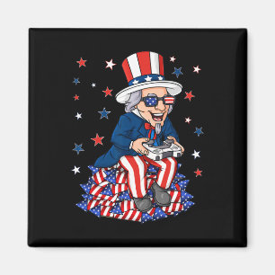 Uncle Sam Game Controller 4th Of July Boys Kids Te Magnet