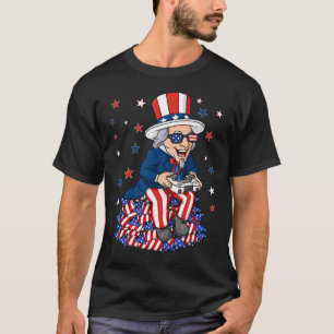 Uncle Sam Game Controller 4th Of July Boys Kids Te T-Shirt