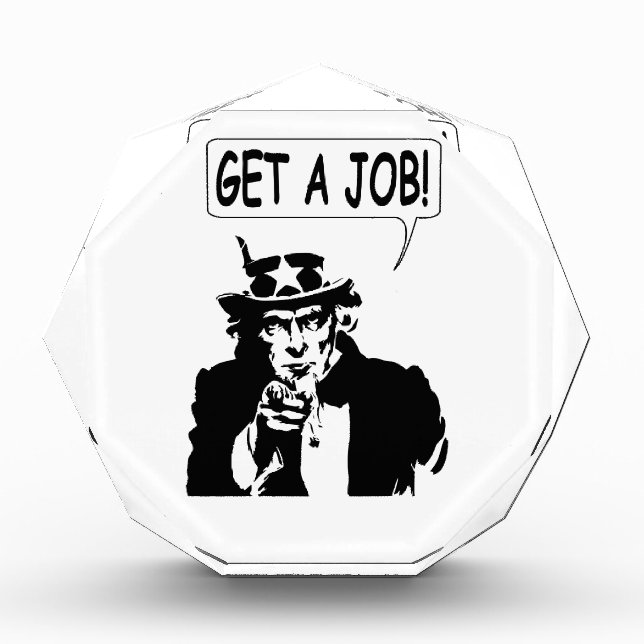 Uncle Sam Get A Job Acrylic Award (Front)