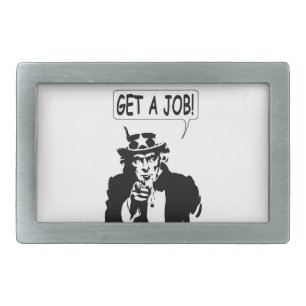 Uncle Sam Get A Job Belt Buckle