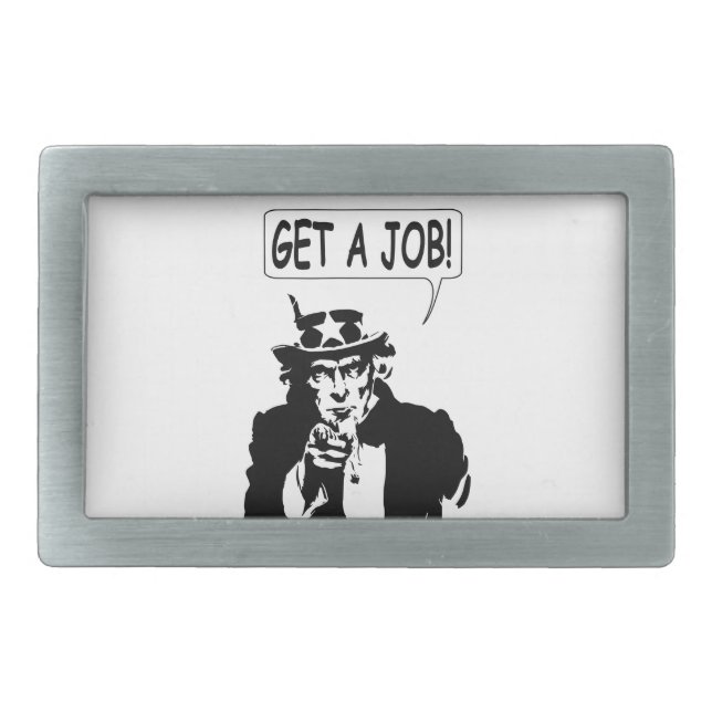 Uncle Sam Get A Job Belt Buckle (Front)