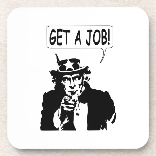 Uncle Sam Get A Job Beverage Coaster