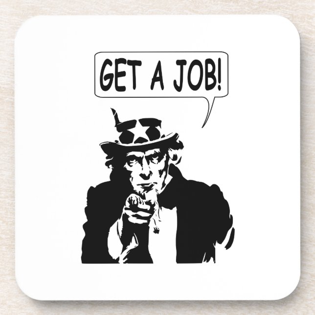 Uncle Sam Get A Job Beverage Coaster (Front)
