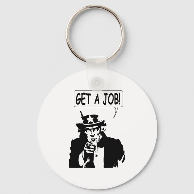 Uncle Sam Get A Job Keychain (Front)