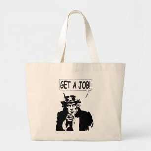 Uncle Sam Get A Job Large Tote Bag